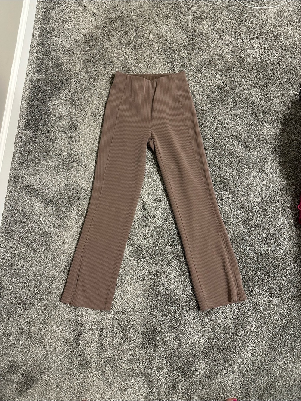 Lululemon Ribbed Cropped Bootcut Knit Pants - Dusty Mauve